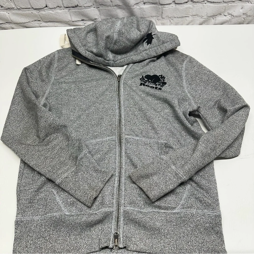 Roots Gray Zip-Up Hoodie size S